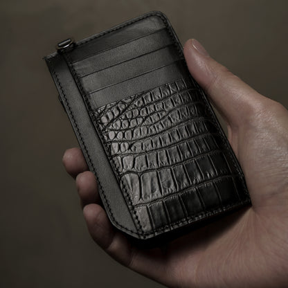 CROCODILE LEATHER MATTE BLACK FRAGMENT CASE