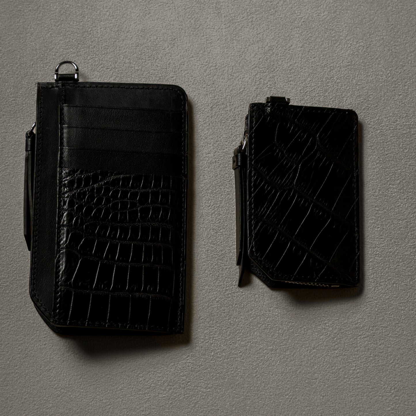 CROCODILE LEATHER MATTE BLACK FRAGMENT CASE