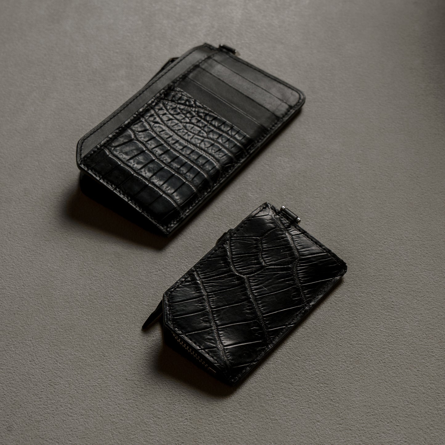 CROCODILE LEATHER MATTE BLACK FRAGMENT CASE