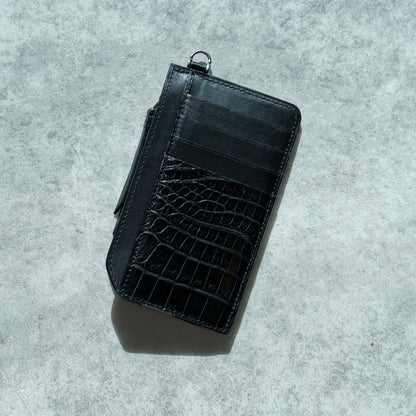 CROCODILE LEATHER MATTE BLACK FRAGMENT CASE