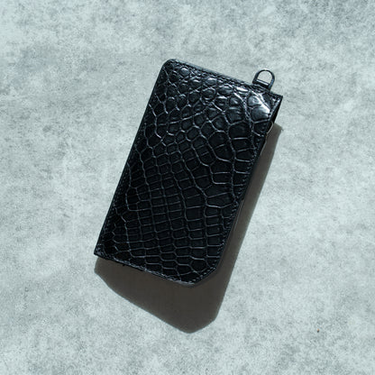 CROCODILE LEATHER MATTE BLACK FRAGMENT CASE