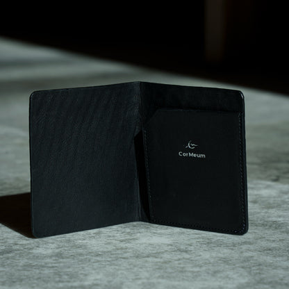 CROCODILE LEATHER MATTE BLACK SLIM MONEY CLIP