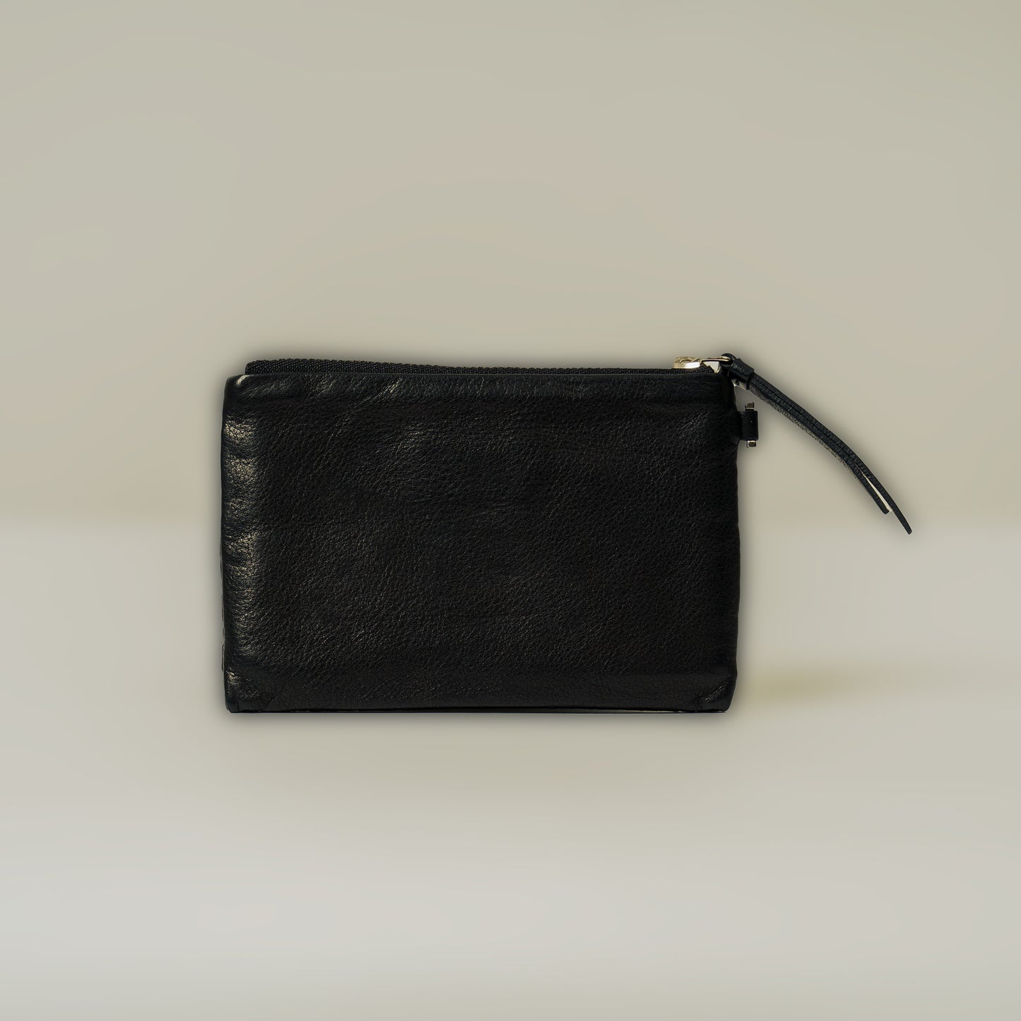 CROCODILE LEATHER MATTE BLACK FLAT POUCH