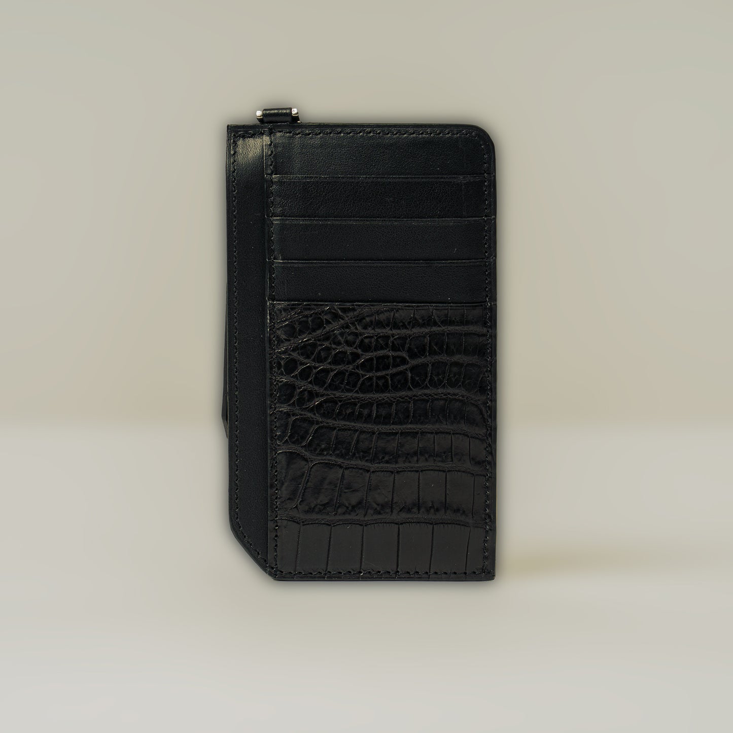 CROCODILE LEATHER MATTE BLACK FRAGMENT CASE