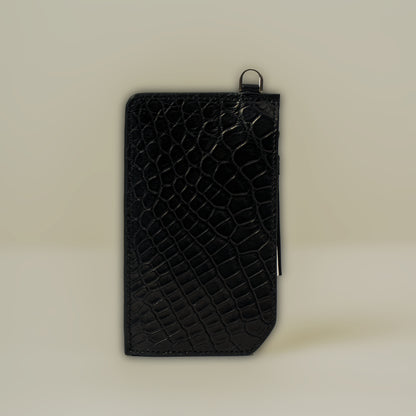 CROCODILE LEATHER MATTE BLACK FRAGMENT CASE