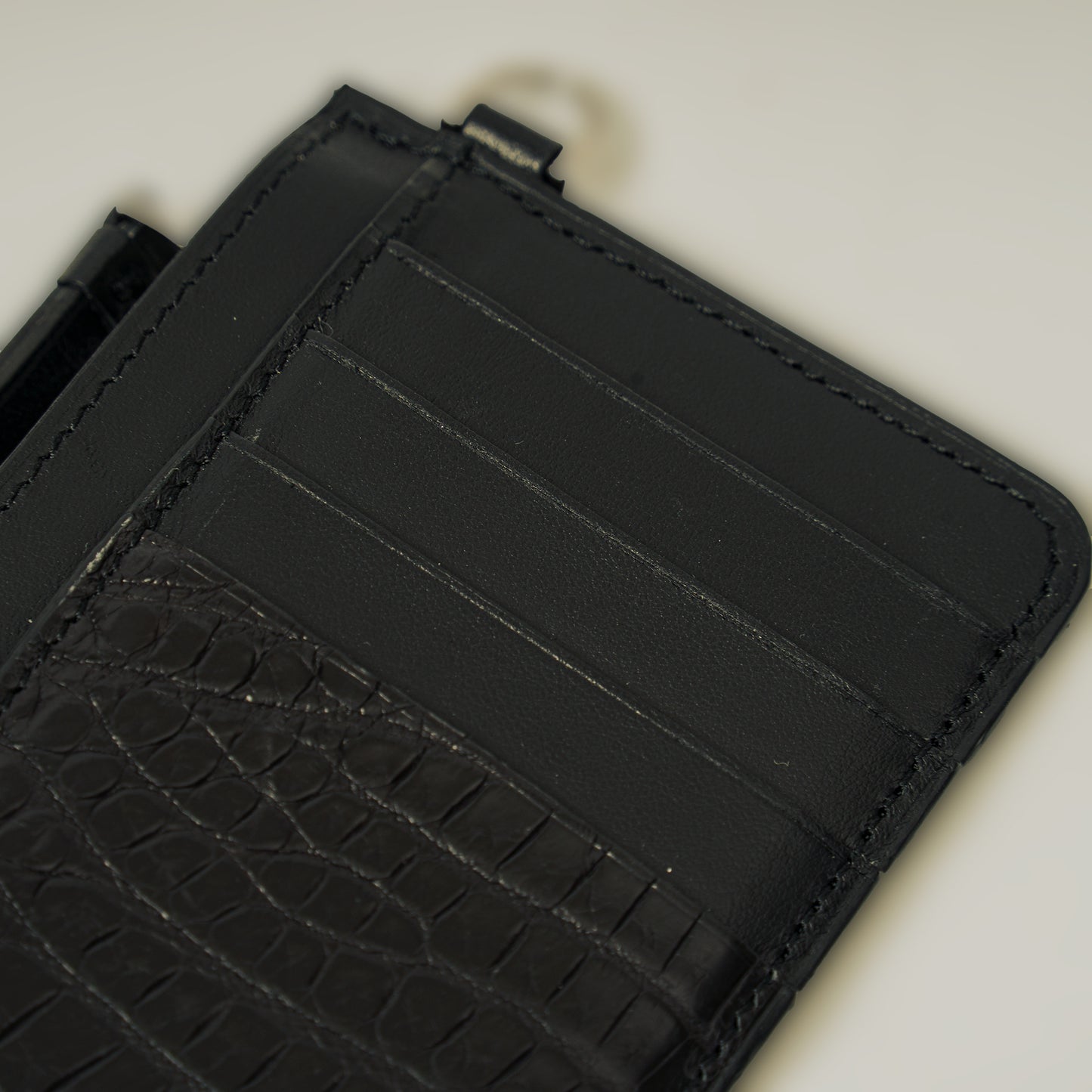 CROCODILE LEATHER MATTE BLACK FRAGMENT CASE